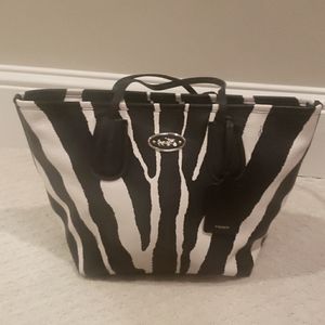 Coach zebra print tote